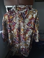 Pierre Cardin Vtg Shirt Mens XL Abstract Print Button Up Short Sleeve Casual
