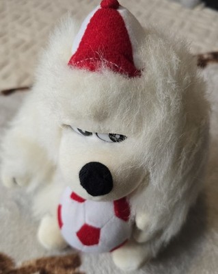 Vintage PMS Side Eyed White Gorilla With Football Rare Plüschtier Kuscheltier