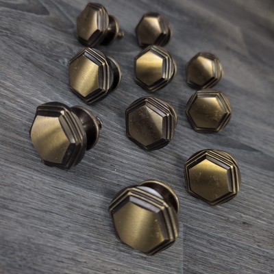 10 x Art Deco massiv Messing Küchenschrank Türgriffe Griff Schrank Schublade Zug