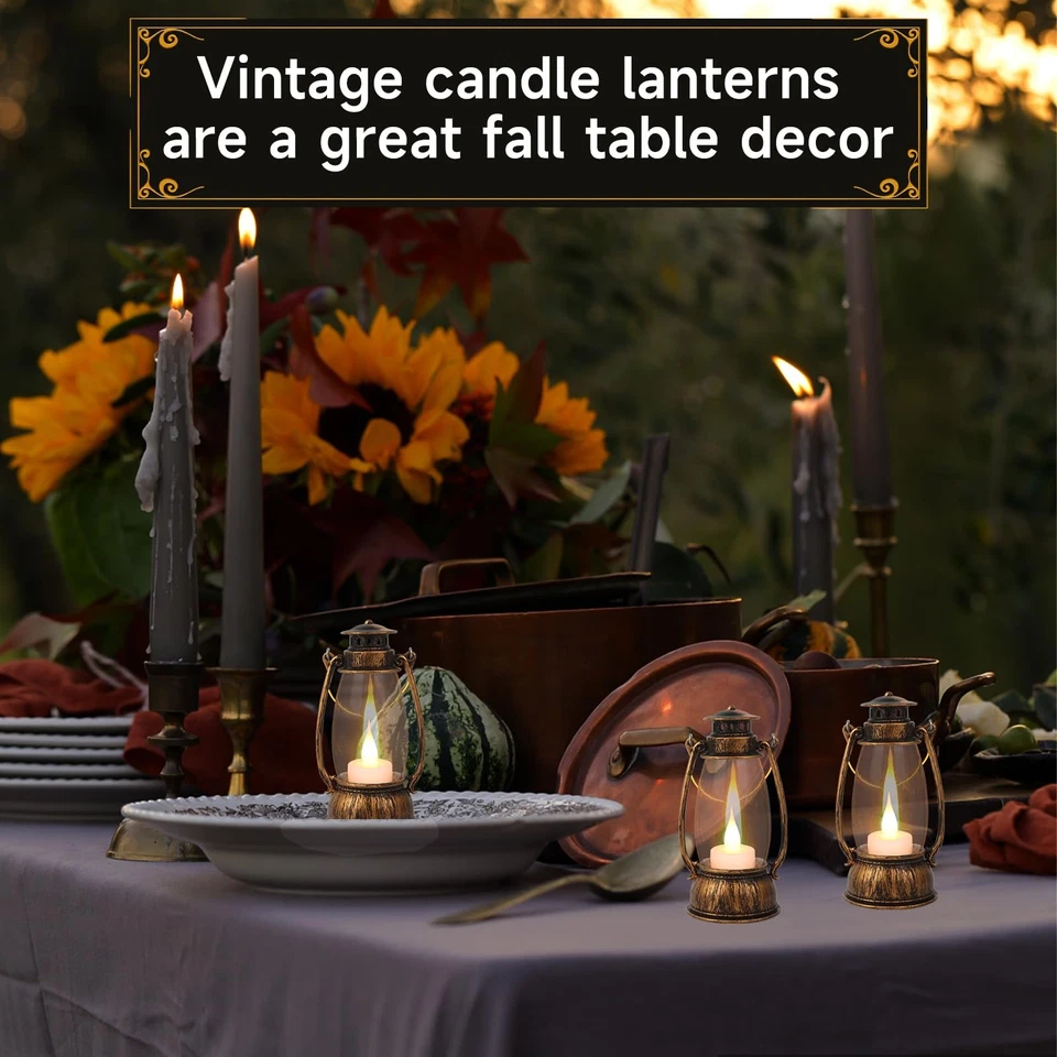 12 Piezas Mini Linterna Decorativa con Vela LED Parpadeante, 6 Pulgadas Pequeña Western... Foto 2 de 4