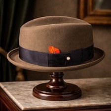 Vintage Lynn Hatters Fedora Hat Mens 6 7/8 M Brown Felt Lined USA Made