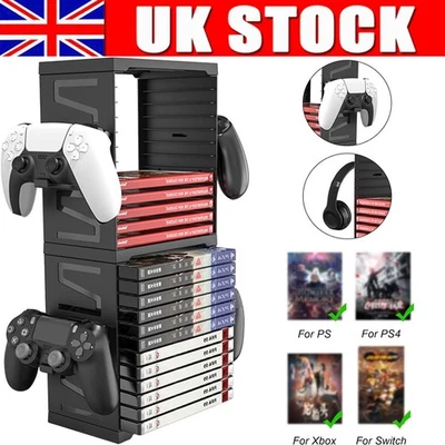 Game Card Box Storage Stand Disk Tower Shelf PS5 PS4 Xbox Xbox One Switch UK