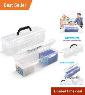 Heavy-Duty Trading Card Storage Box for 200+ Toploaders - Clear & Lockable