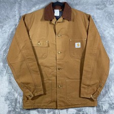 Vintage Carhartt Chore Coat USA Union Blanket Lined Brown Duck 40 Tall Medium