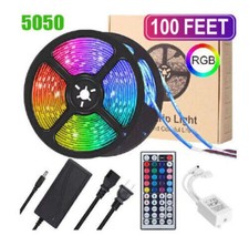 16ft 100ft LED Strip Light Music Sync Bluetooth 5050 RGB Room Light w/ Remote US