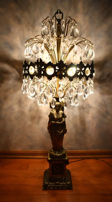 Loevsky & Loevsky Hollywood Regency Chandelier Water Fall Lamp ''Three Graces'' 39