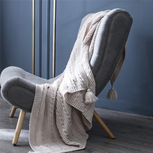 Thick Knitted Throw Blanket Thread Blankets Tassel Office Bed Home Sofa Covers - Picture 43 of 50