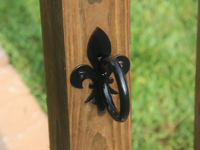 Fleur De Lis Rope Fence Bracket, Large Rope Fence Rings, Nautical Rope Fence