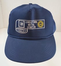 Vintage GM Lordstown Hat Metal Center UAW SnapBack Rope Made In USA