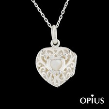 Solid 925 Sterling Silver Heart Locket Pendant Necklace