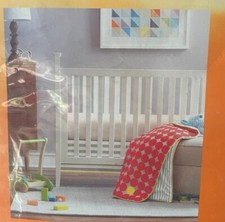 Nursery Crib Bedding Red Gray Dots 3-Piece Set 130 Brand New Giggle Baby