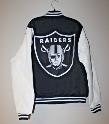 New NFL Oakland Raiders Reversible NASCAR Style polyester varsity