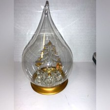SPUN GLASS CHRISTMAS ORNAMENT / Christmas Tree on spun glass Merry Christmas