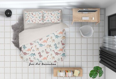 3D Dinosaur Colorful Pattern Quilt Cover Set Bedding Sets Pillowcases 64
