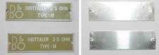 2 x plaques en métal identification  pour enceintes Bang & Olufsen 6203 Type « M