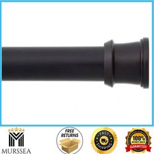 42 In. - 72 In. Steel Twist  Fit No Tools Tension Shower Curtain Rod in Black