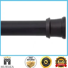 42 In. - 72 In. Steel Twist & Fit No Tools Tension Shower Curtain Rod in Black