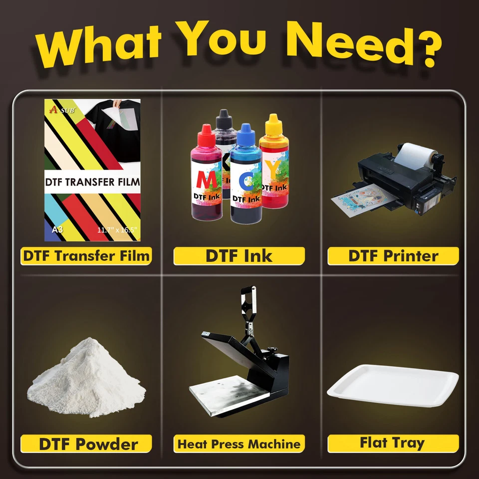 150PK A-SUB DTF Film 13x19 DTF Heat Transfer Film A3+ Sublimation Paper for Dark - Image 3 of 4
