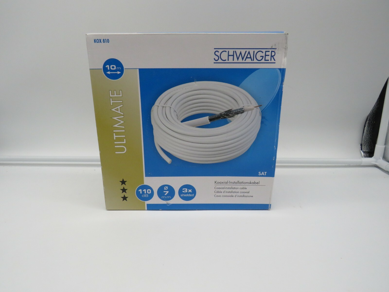 Thumbnail - Schwaiger Kox810-012 Koaxialkabel, Weiß Neu 10 Meter