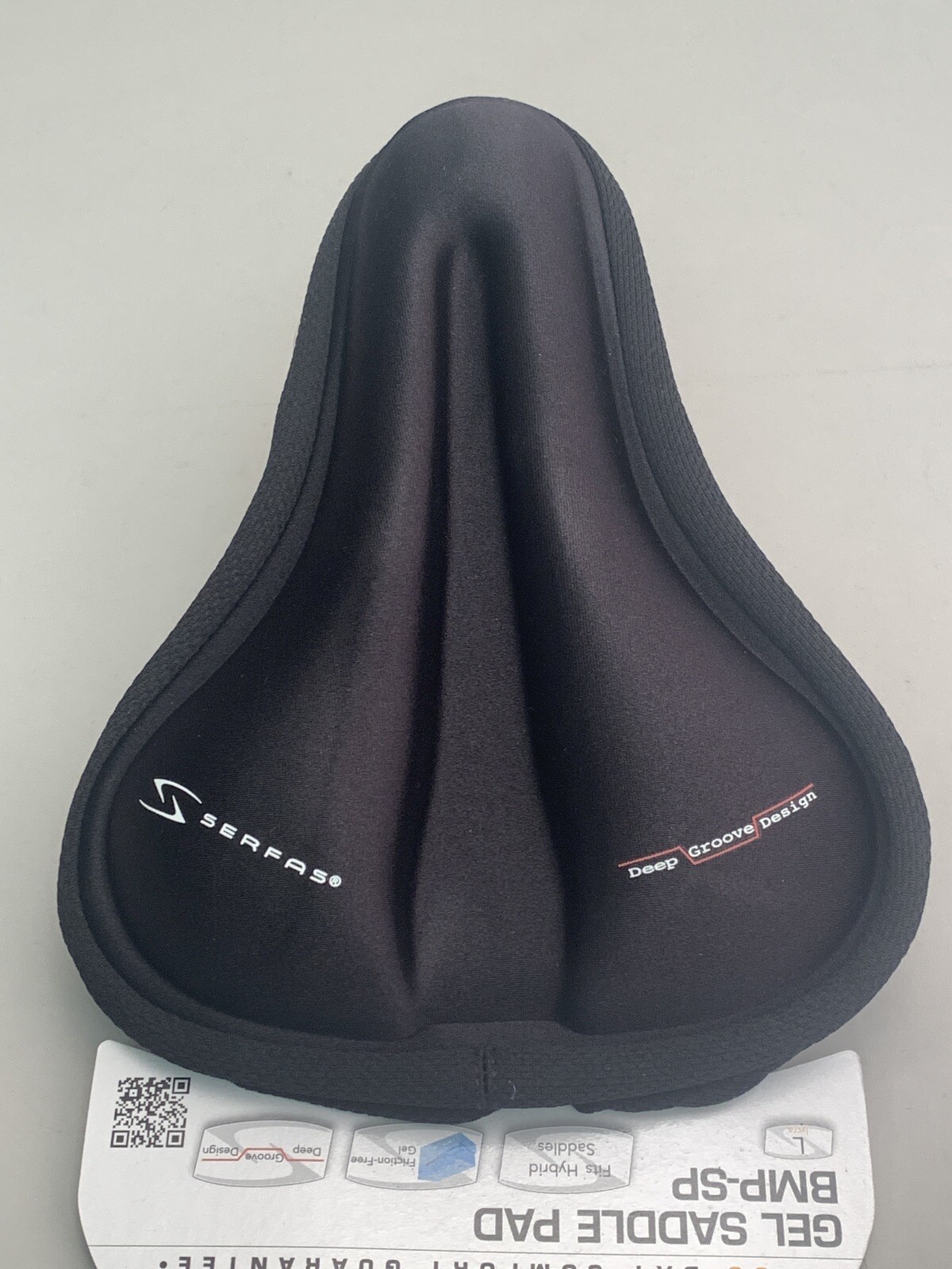 New Serfas Gel Bike Saddle Pad Seat Cover Large Black BMPSP Comfort