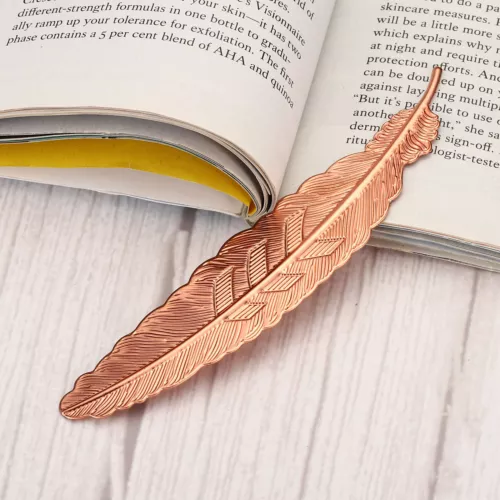 6X Metal Feather Bookmarks Book Marks Page Markers For Book Lovers 6 Colors HOT - Bild 4 von 10