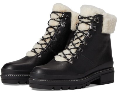 BERNARDO STUDIO Women's Dasher Hiker Faux Shearling Trim Leather SZ  8M Boot NEW