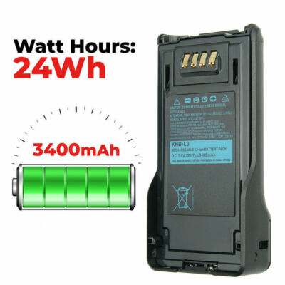 New KNB-L3 Battery For Kenwood NX-5000 NX-5200 NX-5300 NX-5400 Radio 3400MAh