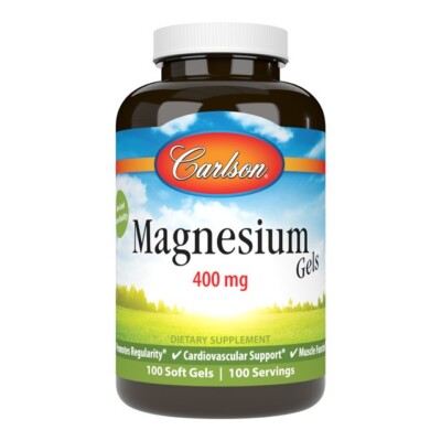 Carlson Labs Magnesium 400 mg 100 Weichkapseln Herz-Kreislauf, Blutdruckunterstützung
