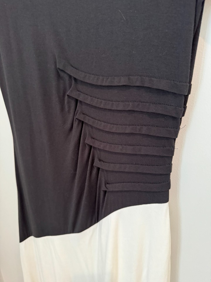 Women's CATO Black and White Petite Maxi Dress NWT, size medium petite