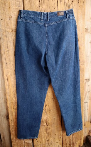 Vintage Lee Relaxed Fit Denim Mom Jeans w Elastic Waist Size 16 Long 34x33 - 第 2/4 張圖片