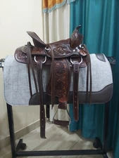 Z.A. Enterprises Premium Genuine Leather Western Horse Saddle with Tack Set.