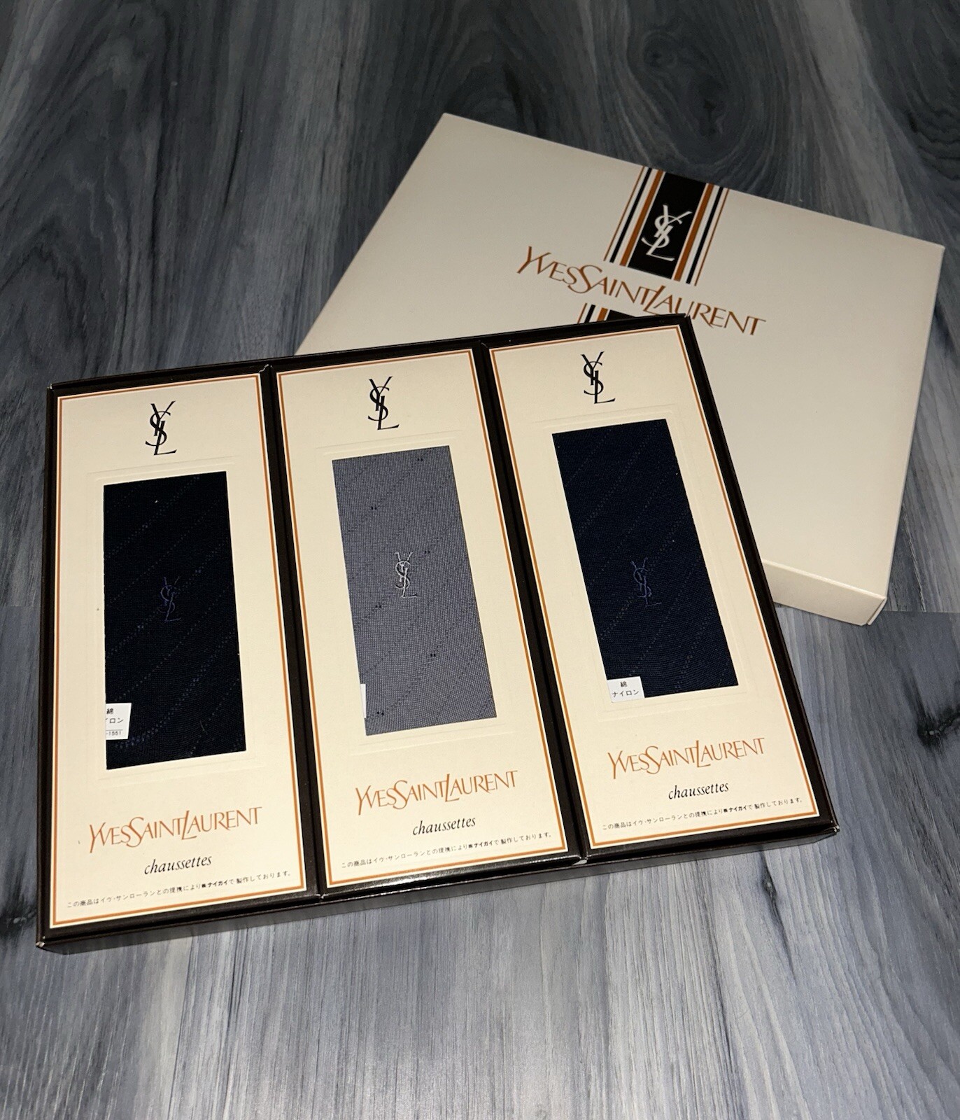 Set calze uomo Yves Saint Laurent nere e grigie