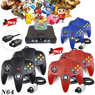 2 Stück Classic N64 Controller Retro Kontroller Gamepad für Nintendo 64 Console