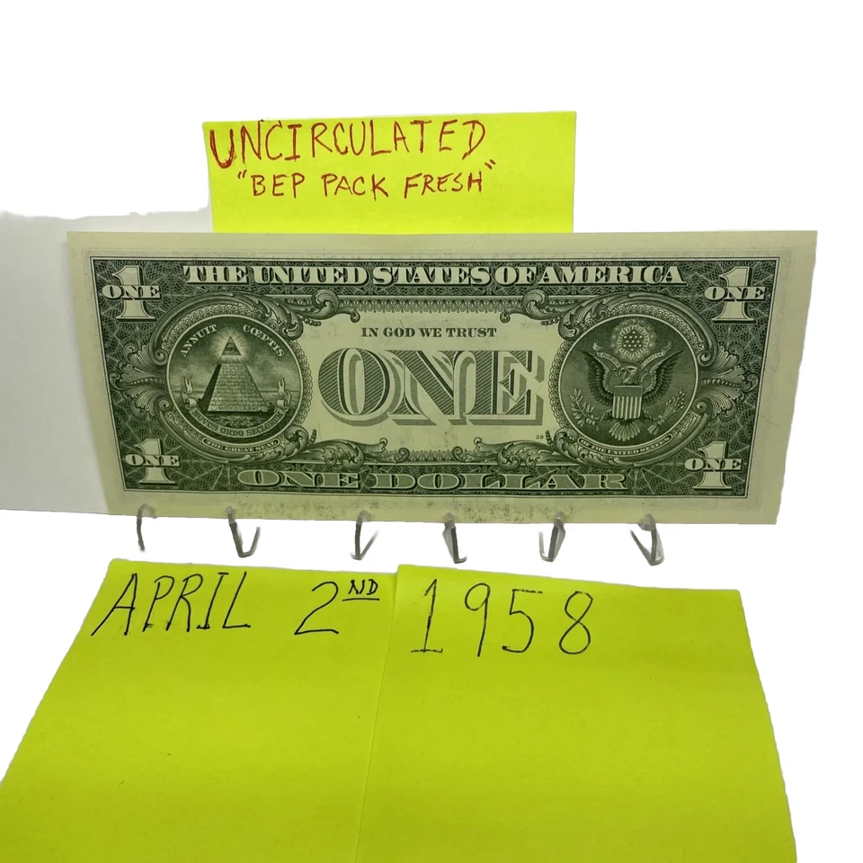 One DollarBirthday Note Uncirculated.April 2nd 1958 .Fancy Serial Number. - Image 3 of 4