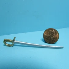 Dollhouse Miniature Civil War Sword with Gold Handle IM69036
