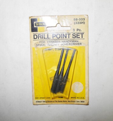 VINTAGE STANLEY TOOLS YANKEE RATCHET SCREWDRIVER #333 BIT SET, 3 BITS, NOS, NICE