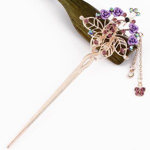 Crystal Hair Stick Chopsticks Bun Holder Metal Hairpin Ancient