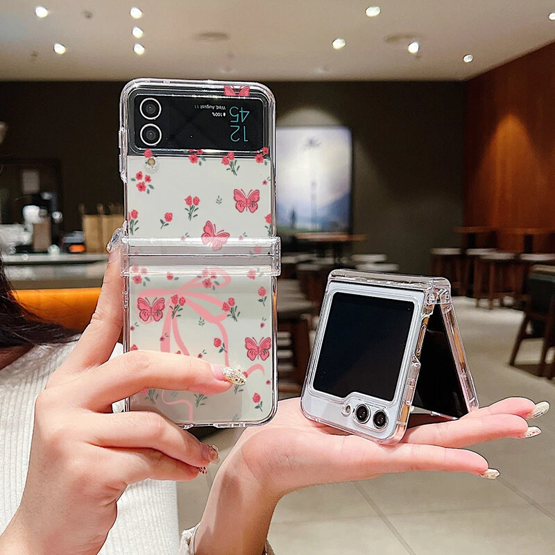 For Samsung Galaxy Z Flip6 Flip5 Flip4 3 Flower Bow Hinge Shockproof Case Cover - Image 2 of 4