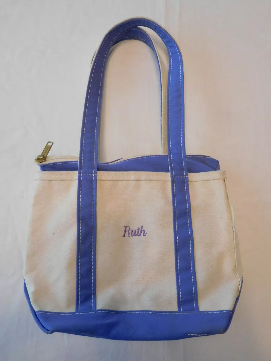 Medium Canvas Monogrammed Boat Tote Bag w Zipper