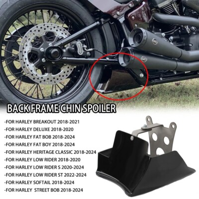 Black Back Frame Chin Spoiler Cover For Harley Fat Bob Fat Boy