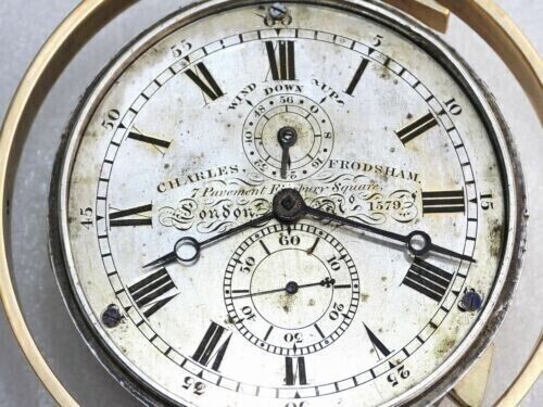 1900年頃　Chas Frodsham 住所入り　船舶時計　動作品　状態良好 1900年頃 Chas Frodsham 住所入り 船舶時計 動作品 状態良好