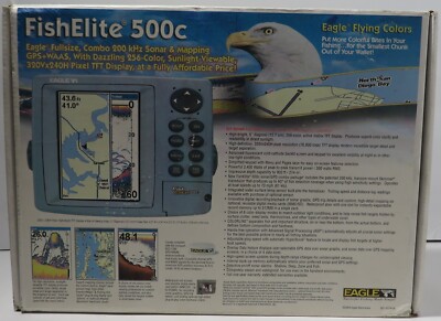 NEW Eagle FishElite 500c Waterproof Fish Finder/Sonar/GPS Plotter NIOB