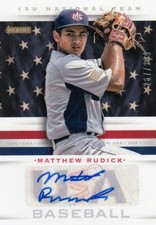2013 Panini USA Baseball 15U National Team Signatures Matthew Rudick 267/299