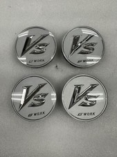 Work Wheels Vs Silverchrome Big Base Center Cap Set Of 4 Genuine Vs-kf