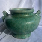 Vintage McCoy Pottery Arts & Crafts 2 Handle Urn Matte Green Glaze Planter