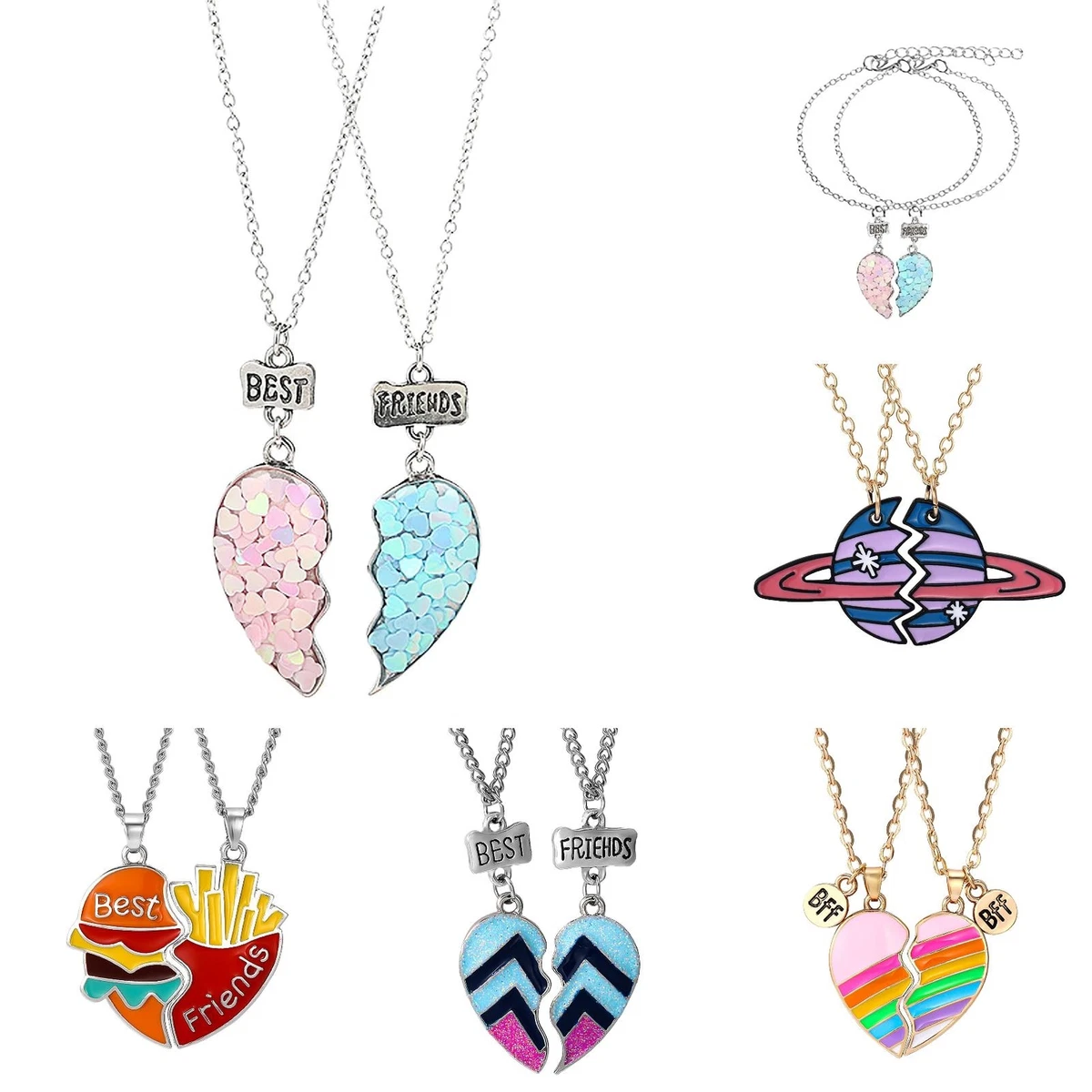 Best friend necklace and best sale bracelet