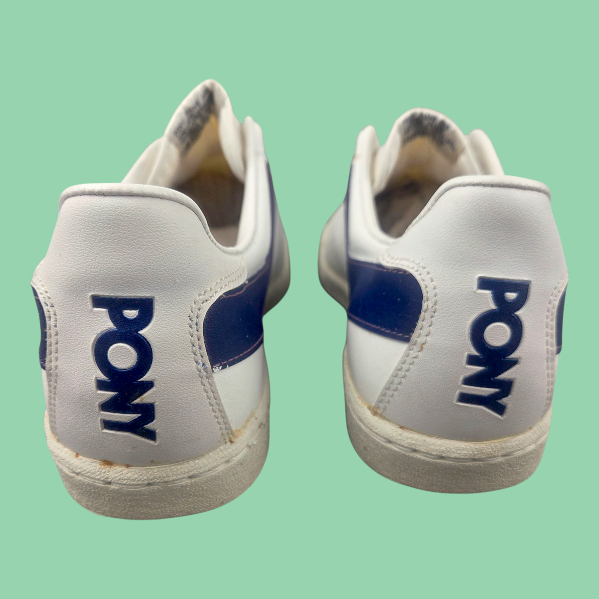 VINTAGE 1979 PONY Concorde Sneakers White/Dk. Royal 6511  display picture 2