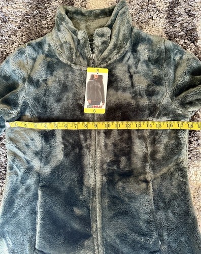 Women’s Jacket 32 Degrees Heat Plush Faux Fur Polar Fleece Urban Chic Green NWT - Picture 11 of 14