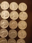 1 Roll, 40 Coins 1964 Washington Quarters. 90% Silver XF-AU