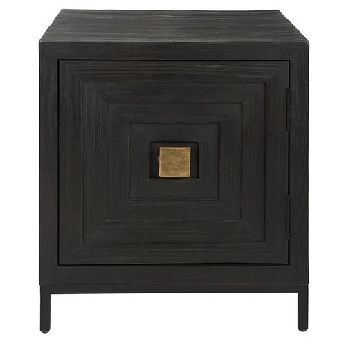 Uttermost Aiken Fir Wood and Steel Geometric Cabinet in Woodtone Brown - Picture 3 of 8